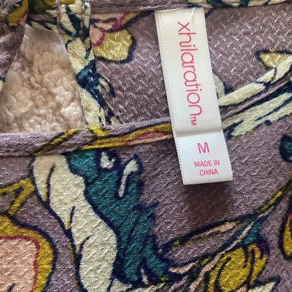 Xhilaration Boho light purple floral flowy tank top size M - Picture 7 of 7